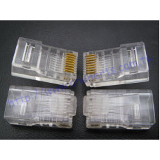 CAT5E RJ45 CCP CAT5E網路水晶頭 網路水晶頭 RJ-45網路頭 RJ45網路水晶頭 CAT5E 單件式 鍍金 三叉式 網路線接頭